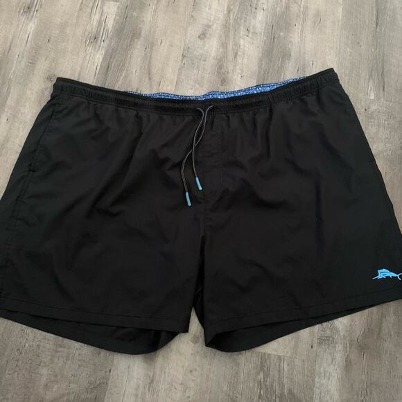 Tommy Bahama Swim Trunks Mens 4XLB Big & Tall Naples Bay Black Lined Pockets 4XL - Picture 1 of 7